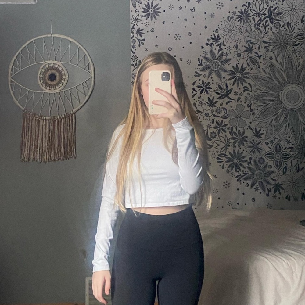 Cropped white long sleeve
